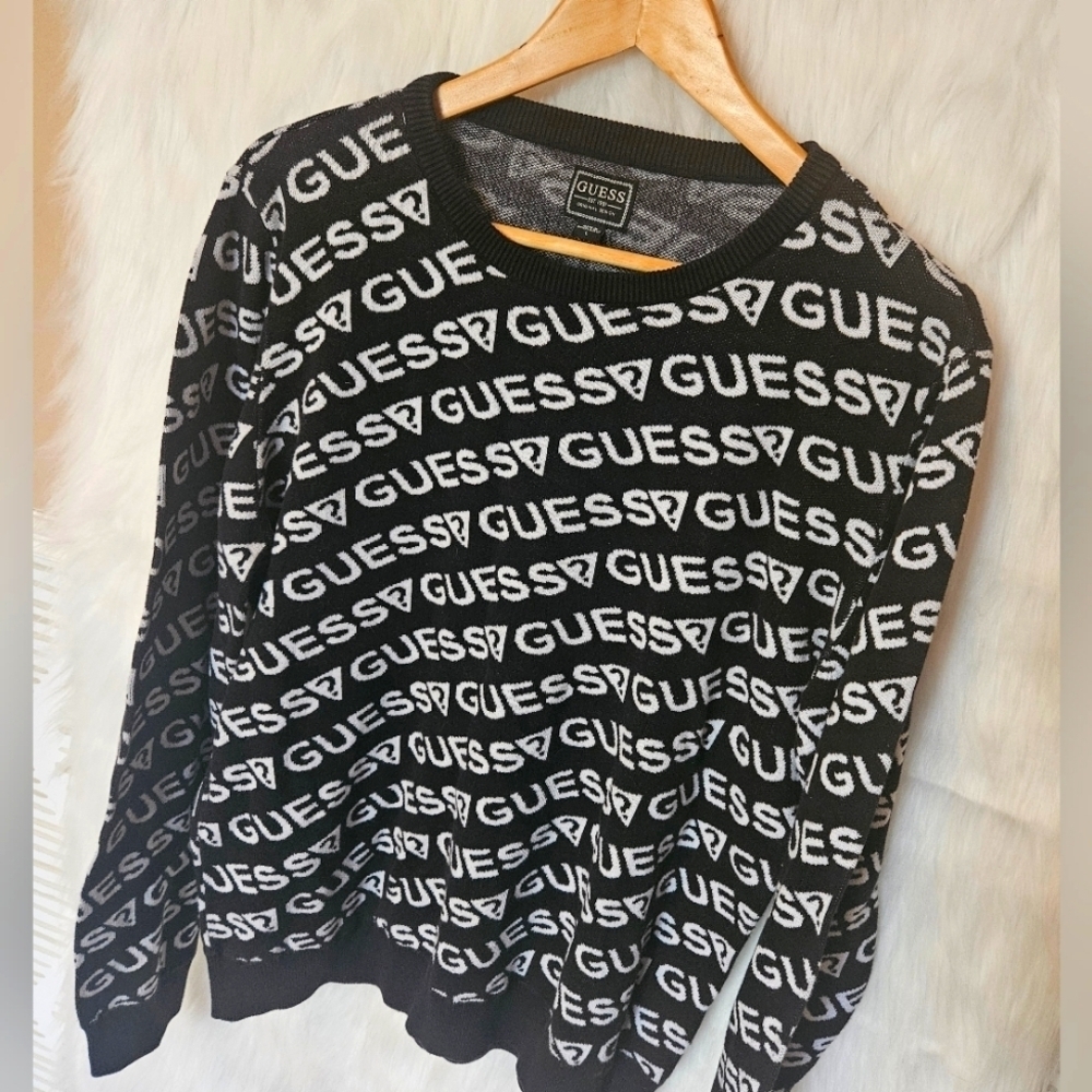 Guess Vintage Logo Knit Crewneck Sweater - Picture 2 of 6